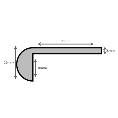 Stair nose Type B 2400mm x 73mm